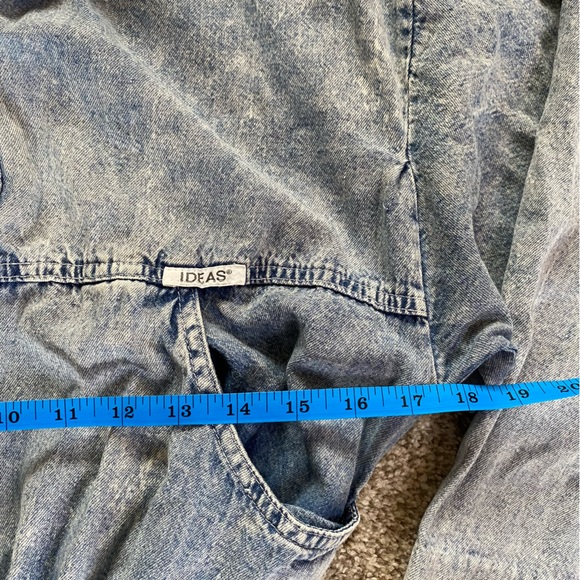 Vintage Ideas Denim Dress, Size Small, 80s Acid Wash Dolman Sleeve Elastic Waist - Picture 4 of 7